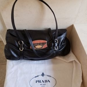 Authentic lamb skin leather Prada Purse